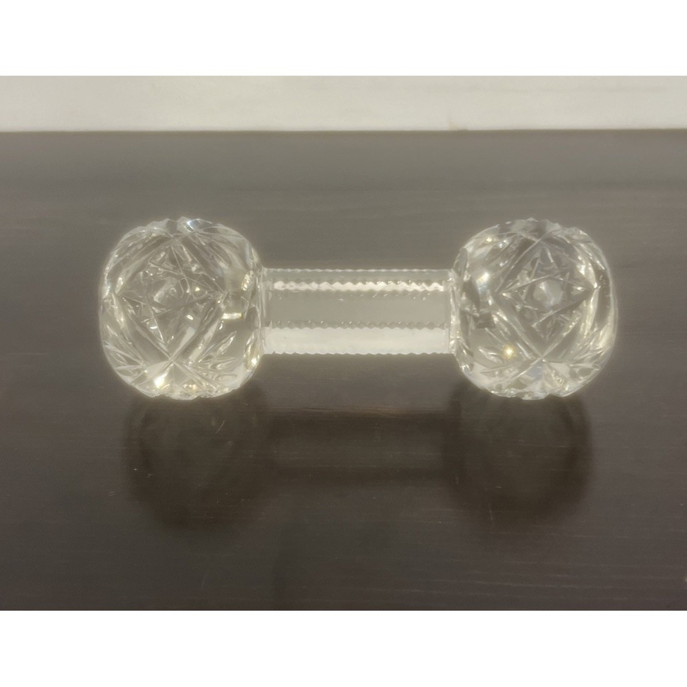 Vintage Pressed Glass Knife Rest-Imperial Glass- Dumbell Ornate 5" EUC